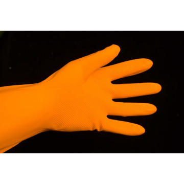 orange color household latex glove/Multi-use rubber glove